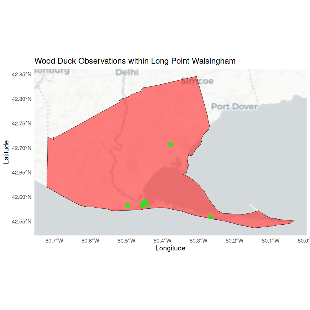 Map showing key biodiversity areas in Ontario, outlined in pink